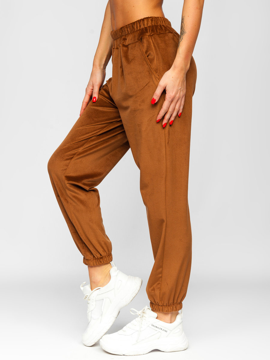 eng_pl_Womens-Velour-Sweatpants-Brown-Bolf-3840-87125_1