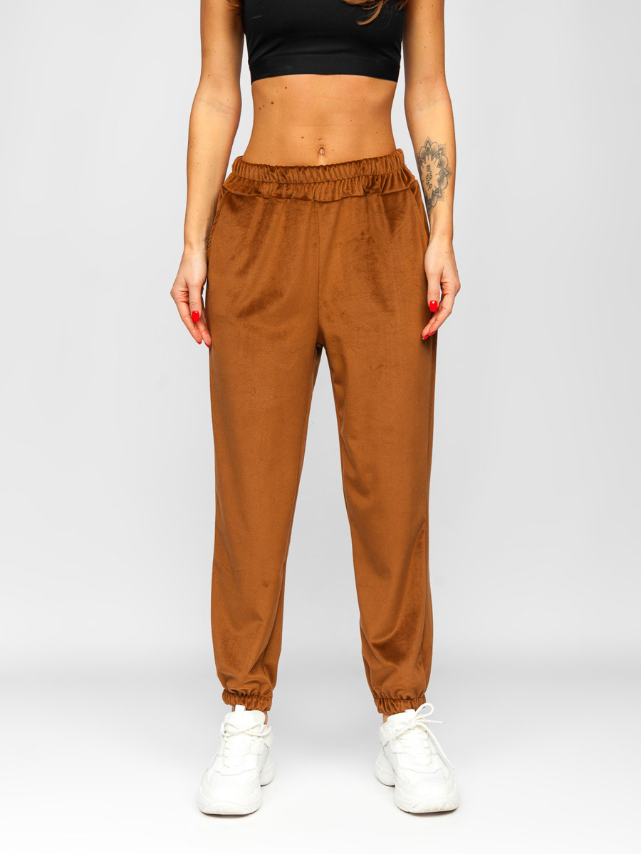 eng_pl_Womens-Velour-Sweatpants-Brown-Bolf-3840-87125_5