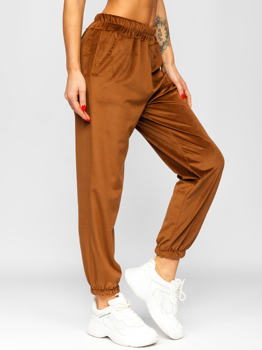 eng_pl_Womens-Velour-Sweatpants-Brown-Bolf-3840-87125_6